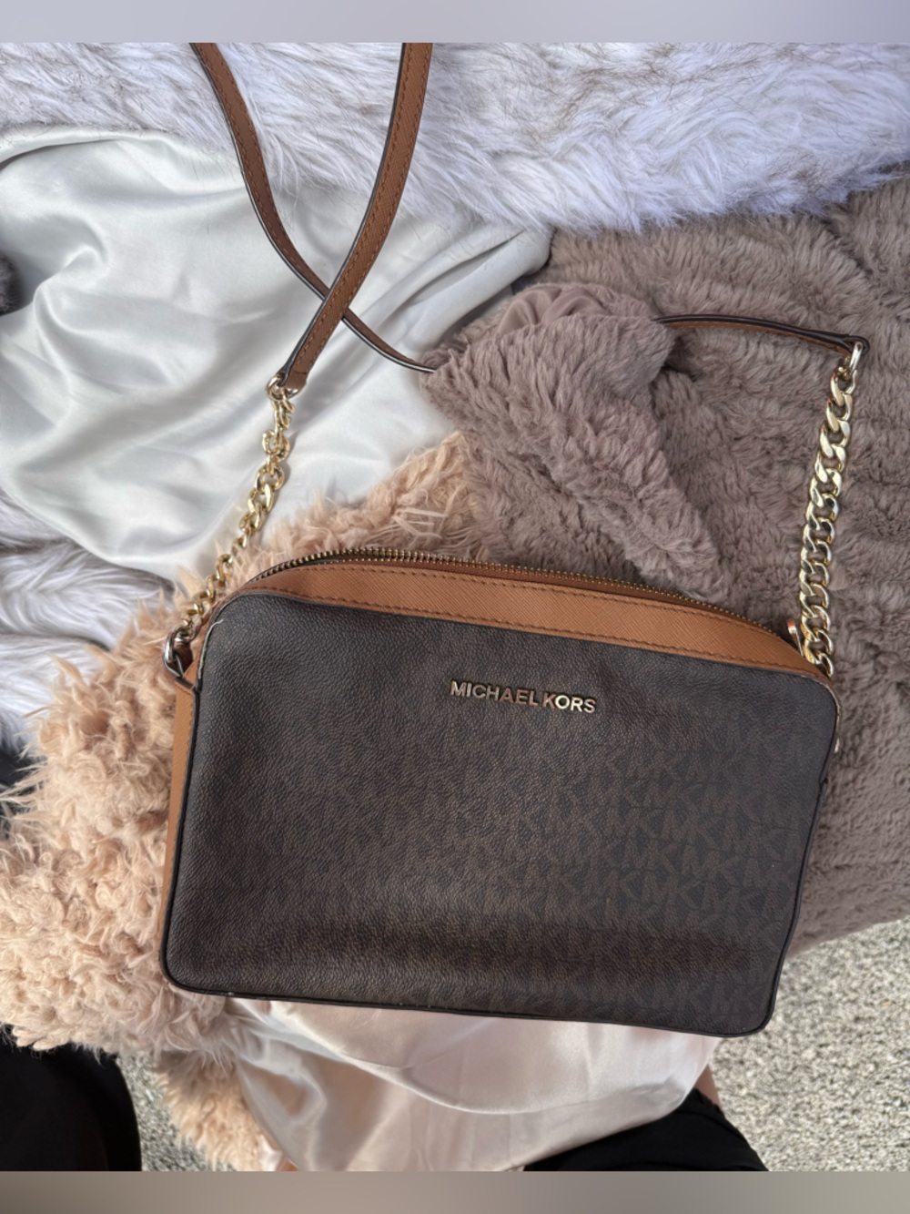 Michael Kors Brown & Tan Signature Crossbody